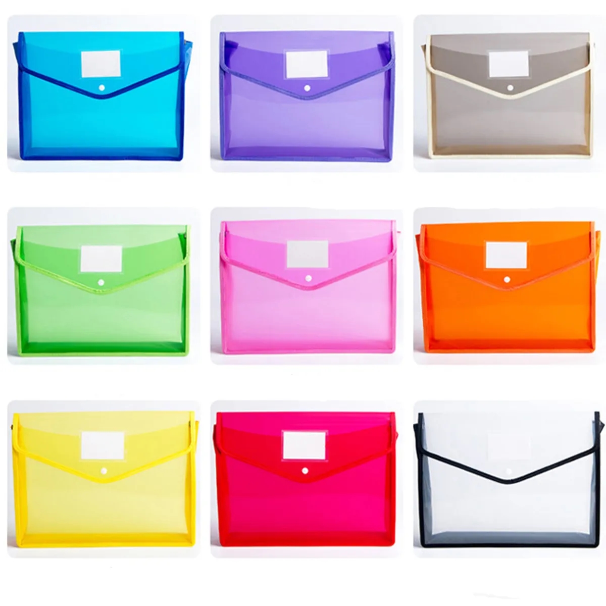 A4 Expandable Envelopes Plastic Document Folder with Button 4