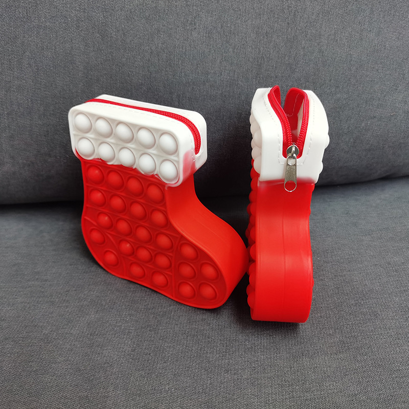 Cute Christmas Gloves Shape Old Man Rodent Control Pioneer Versatile Silicone Coin Purse/ Key Chain 2