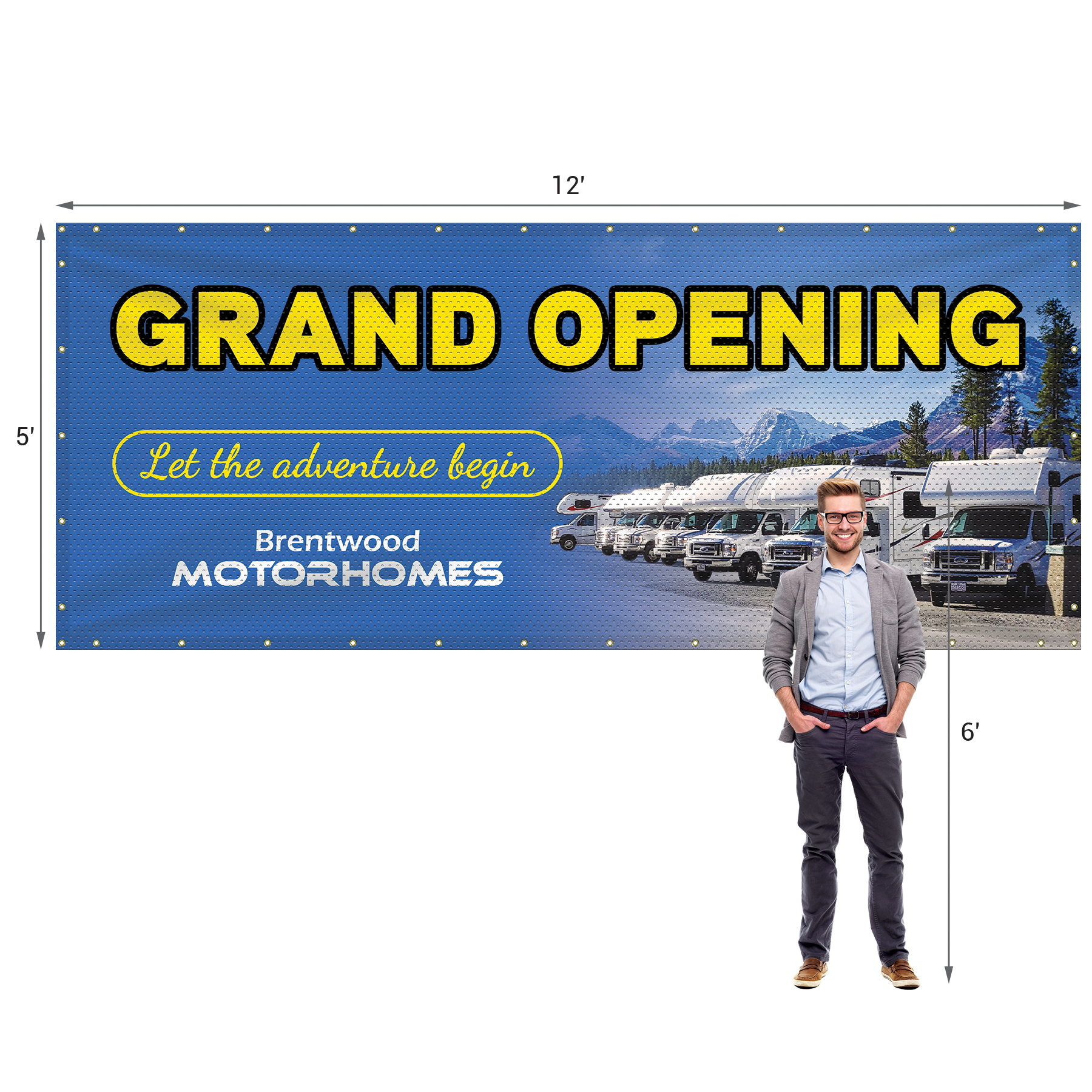 5' x 12' Polyester Mesh Banner 14