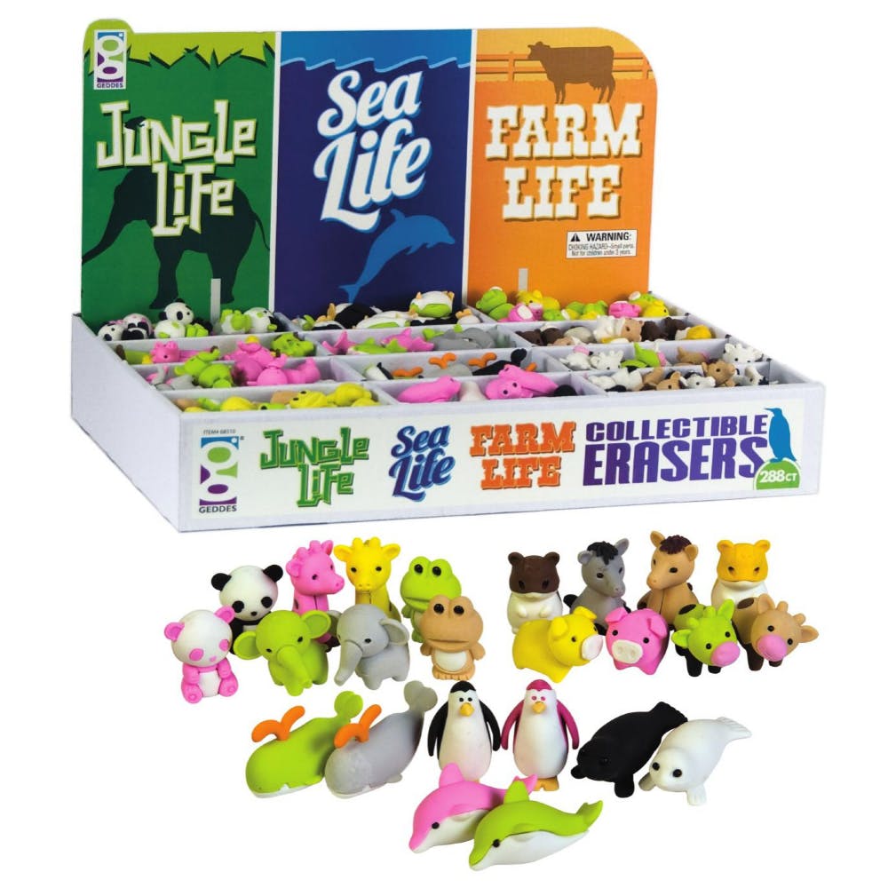 Collectible Pencil Top Erasers - Assorted Animals 288 Count 2