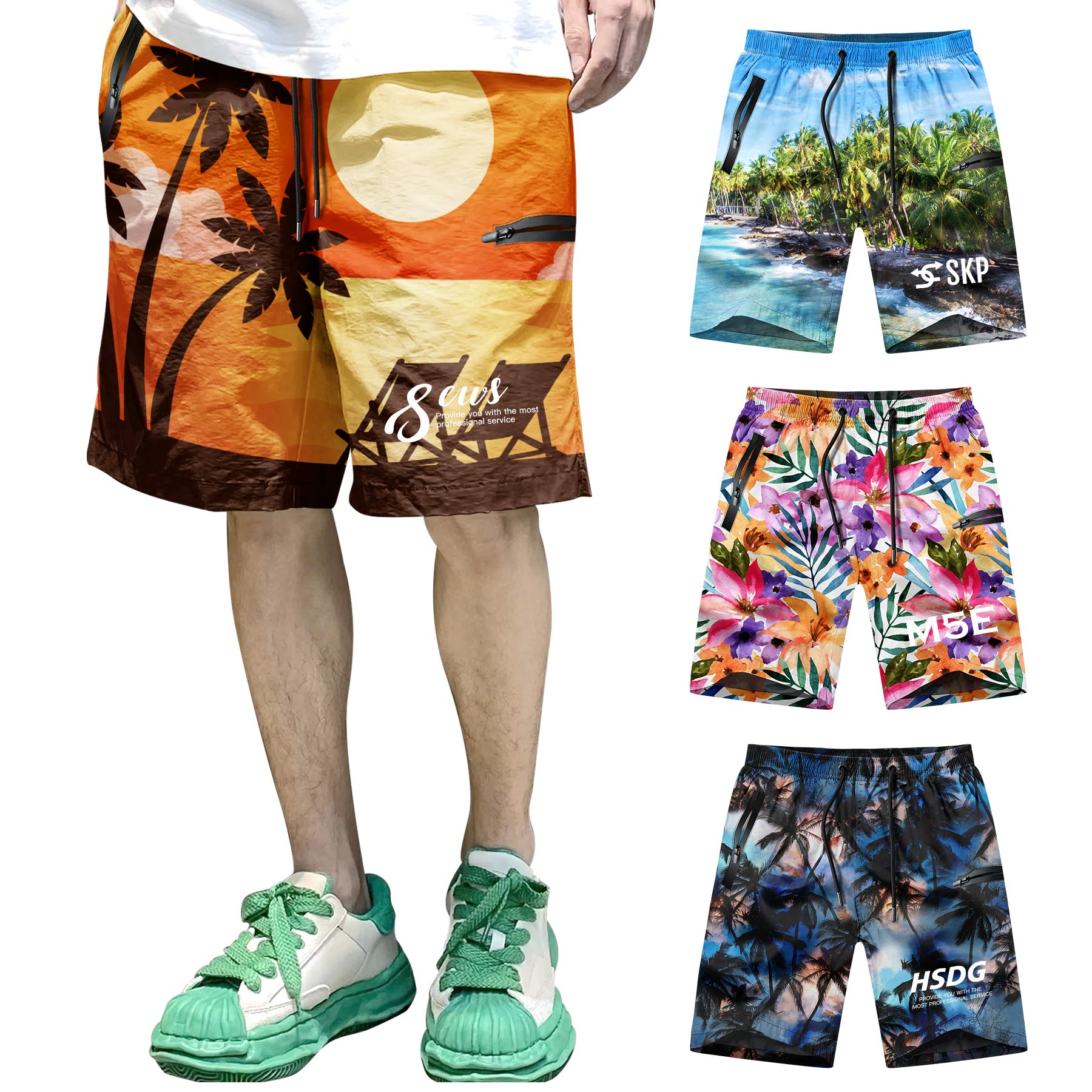 Quick Dry Swim Shorts with Mesh Lining Swimwear Bathing Suits, custom shorts with logo imprint 2