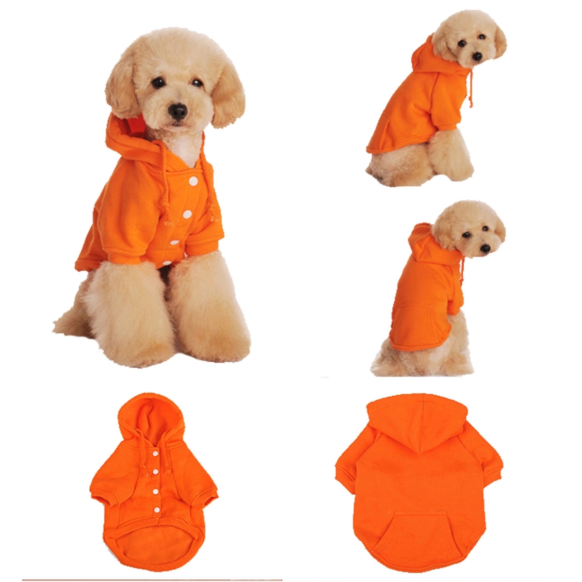 Puppy Hoodie Sweater Dog Coat With Pockets 6