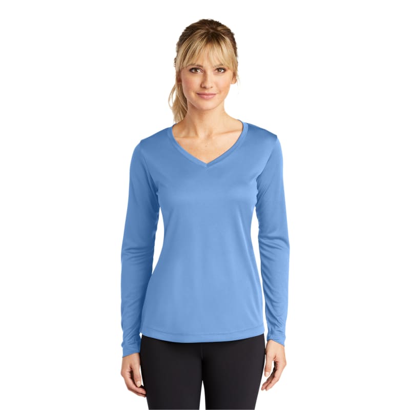 Sport-Tek Women's Long Sleeve PosiCharge Competitor V-Neck Tee. 64
