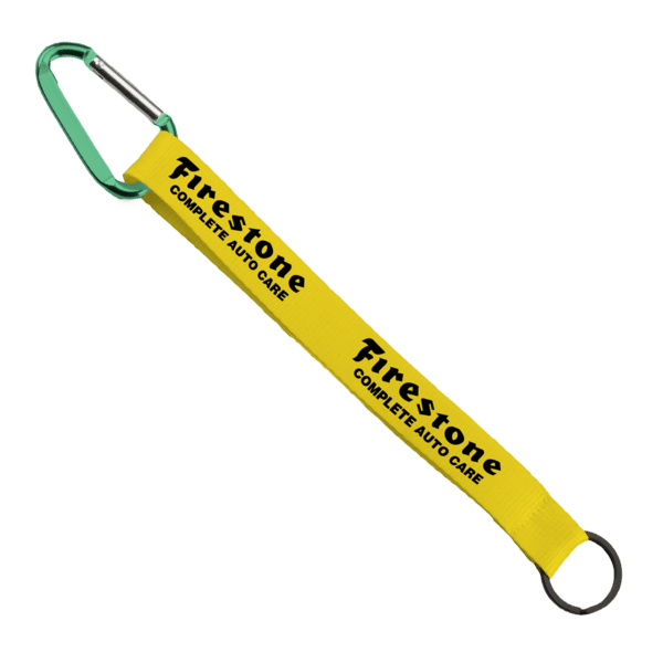 3/4" Sewn Polyester Keychain with Metal Split-Ring and Carabiner 72