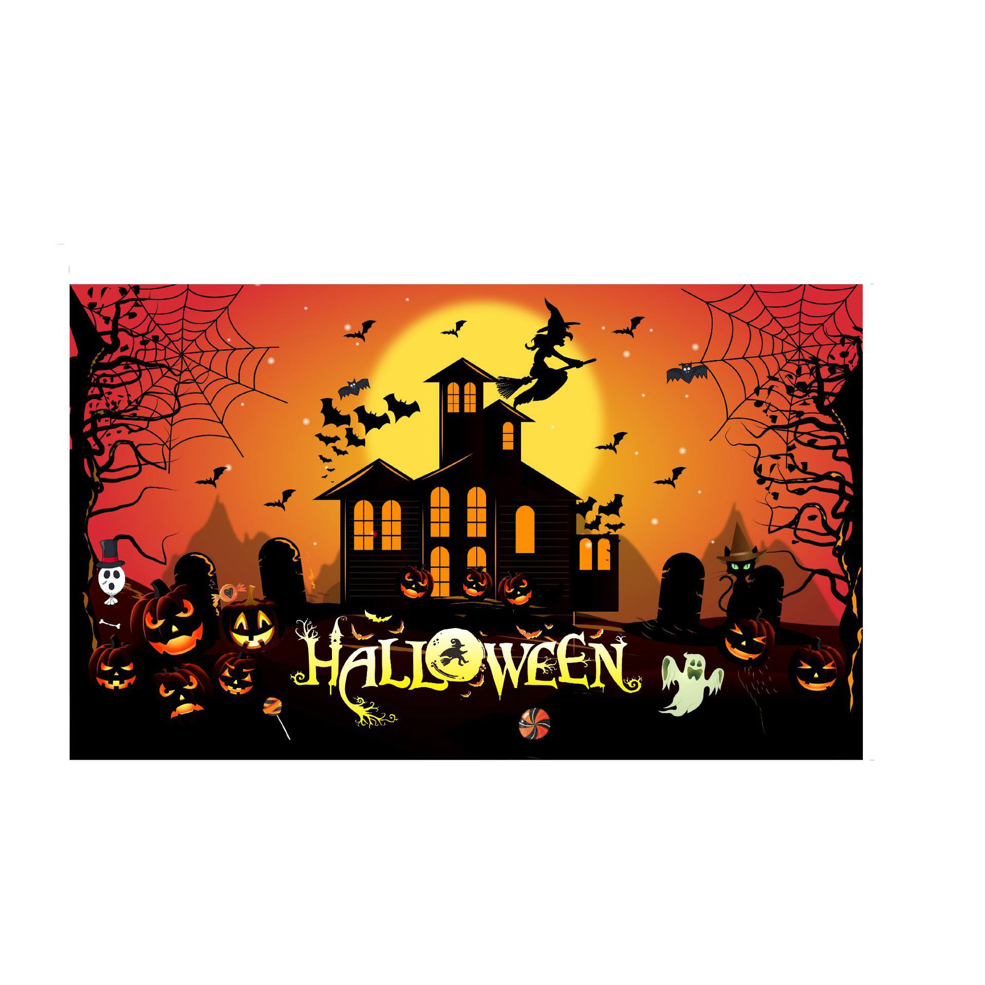 Spooky Halloween Haunted House Banner 1