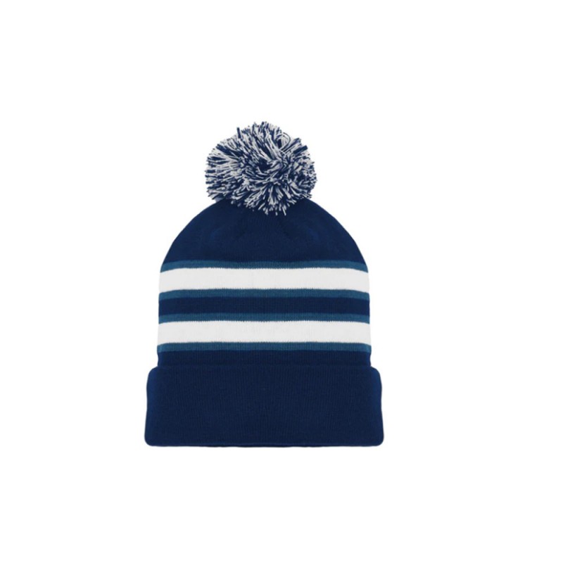 Knit Pom Beanie W/ Cuff 7