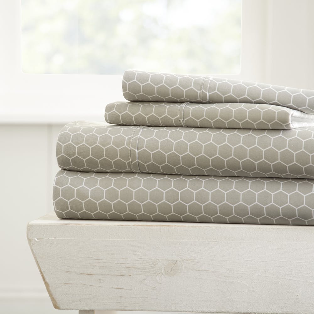 Premium Sheet Sets - Gray Honeycomb Queen 4 Piece 2
