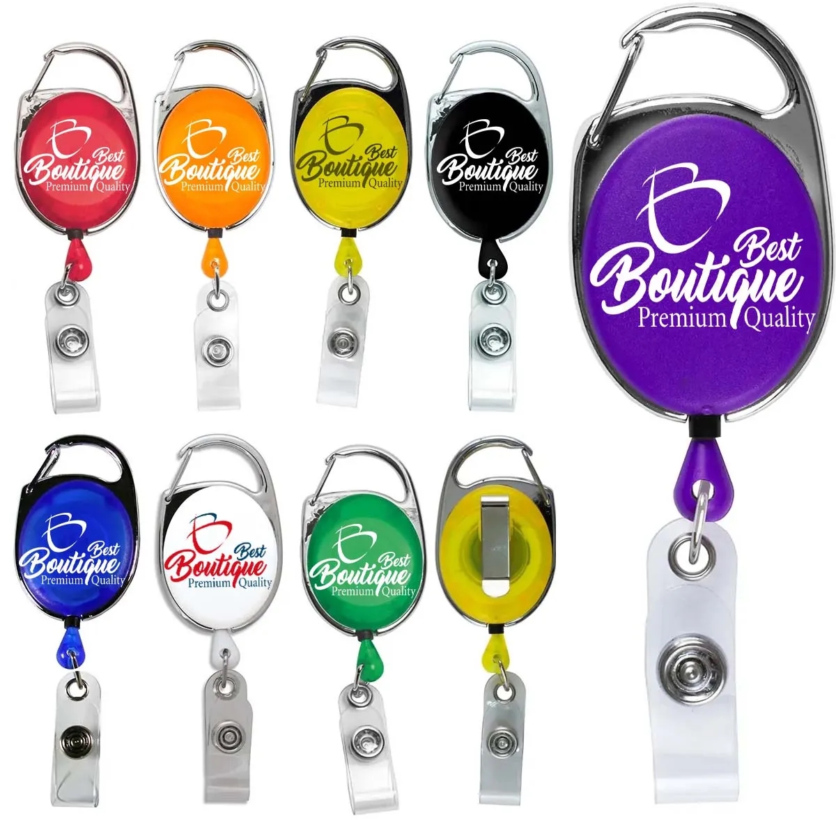 Custom Multicolor Anti-lost Retractable ID Card Badge Holder 6