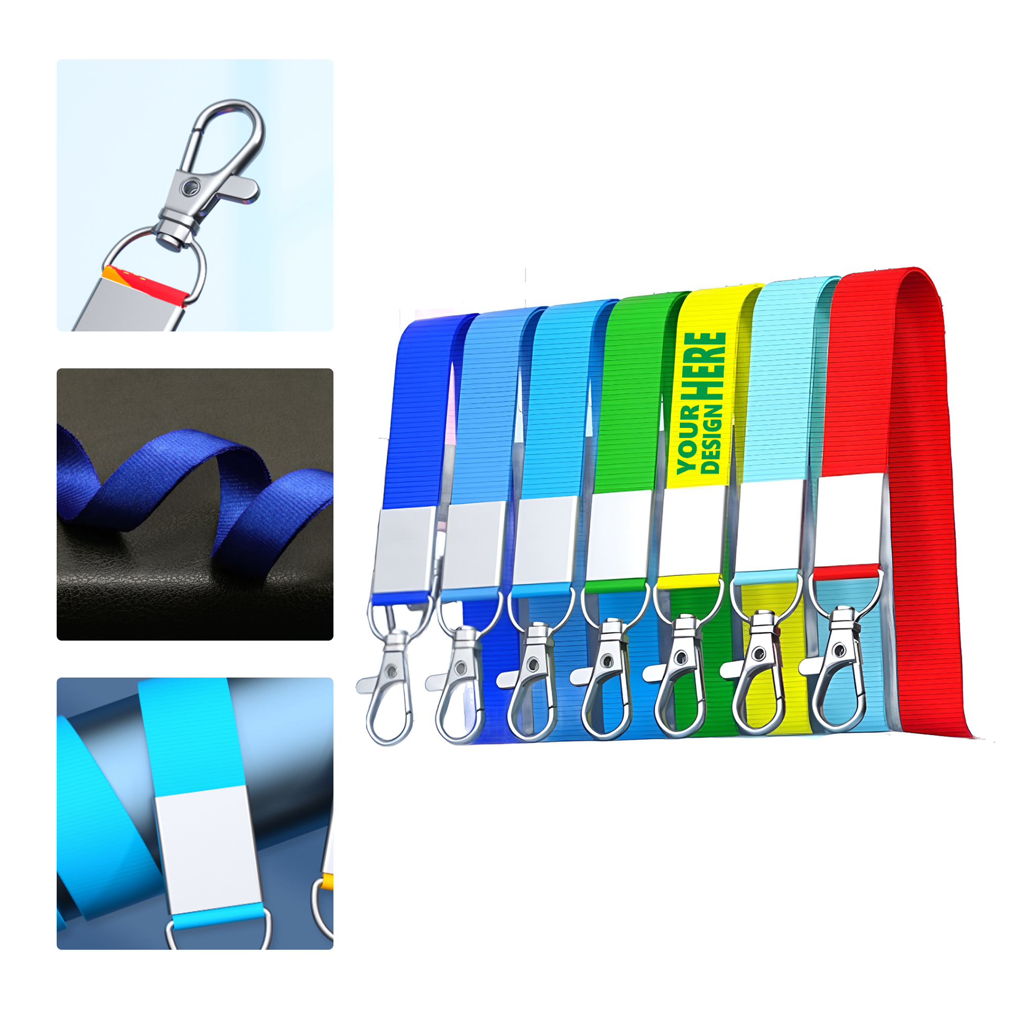 MOQ 50 Lanyard with Metal Hook for ID Badge or Card Holder 3