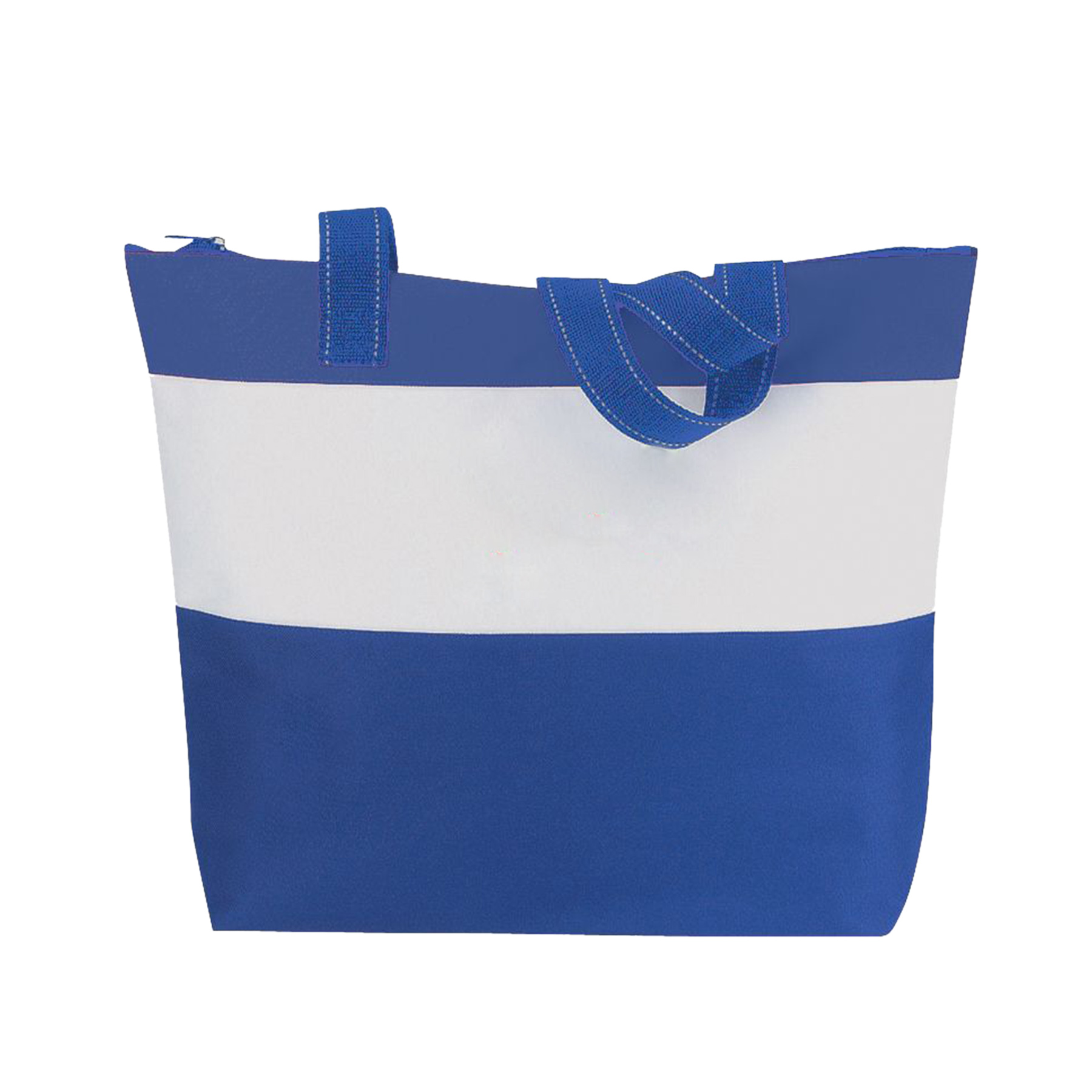 600D Carrying Handles Zippered Stripes Tote Bag 4