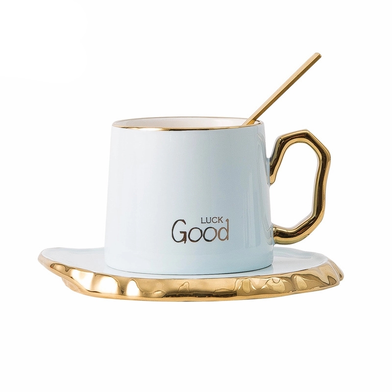 Custom 6 oz Ceramic Coffee Mug Saucer Set 3