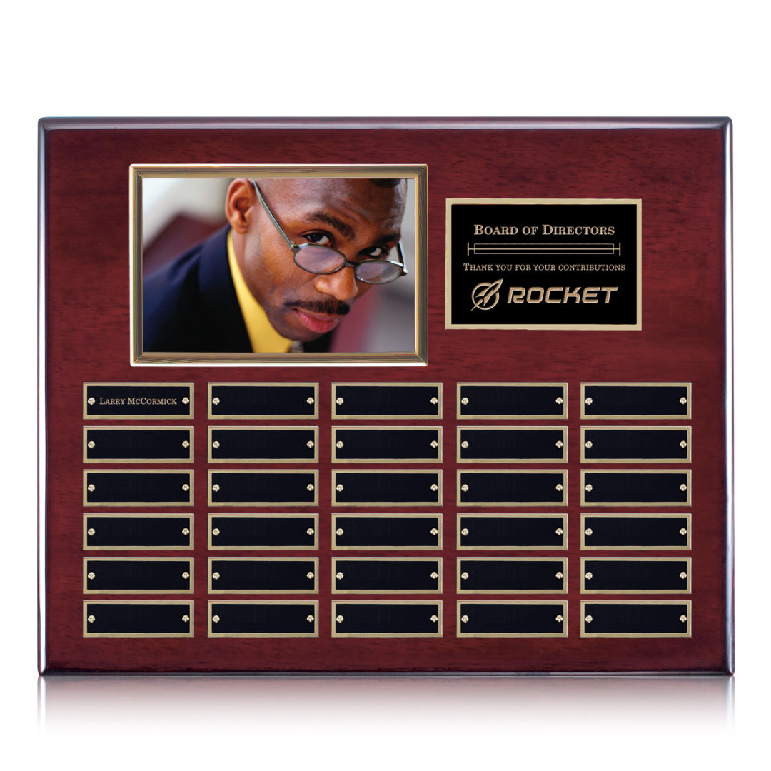 Photo (Horiz) P/Plaque - Rosewood/Gold 2