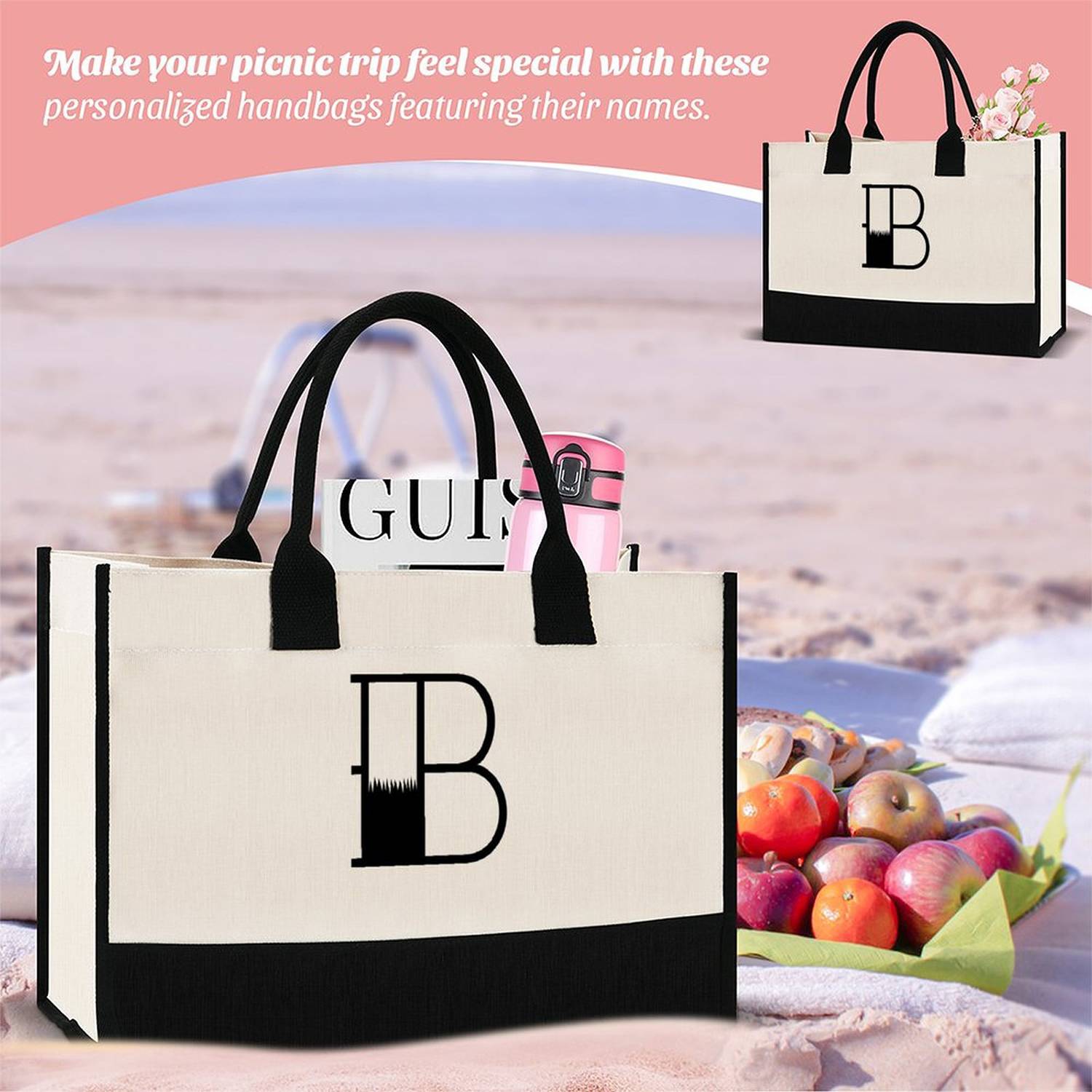 Alphabet Gift Tote Bag Everyday Travel Ladies Tote 2