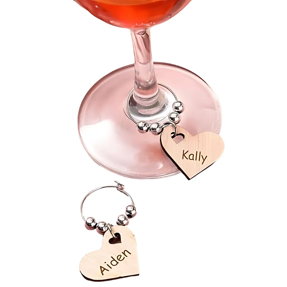 Wooden Wine Charms 1