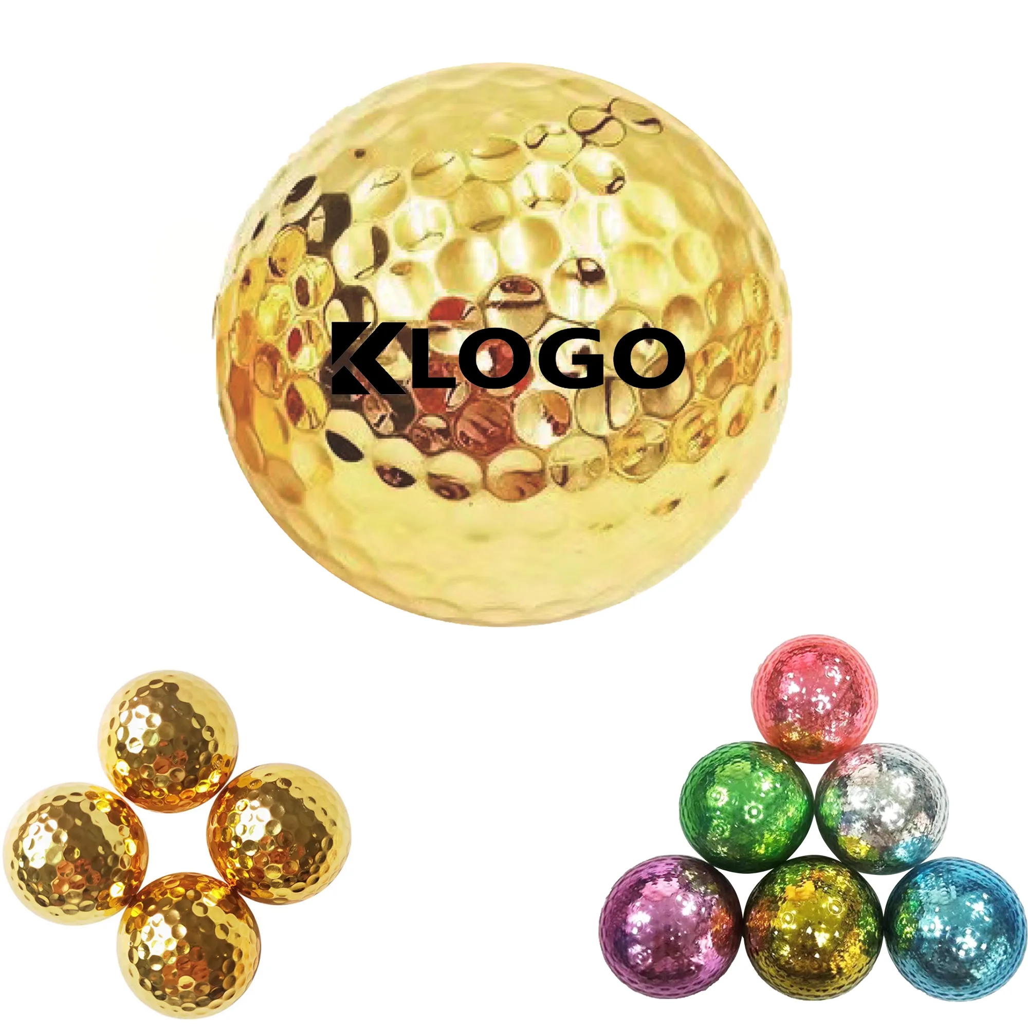 Gild Metal Golf Ball Gold/Silver 4