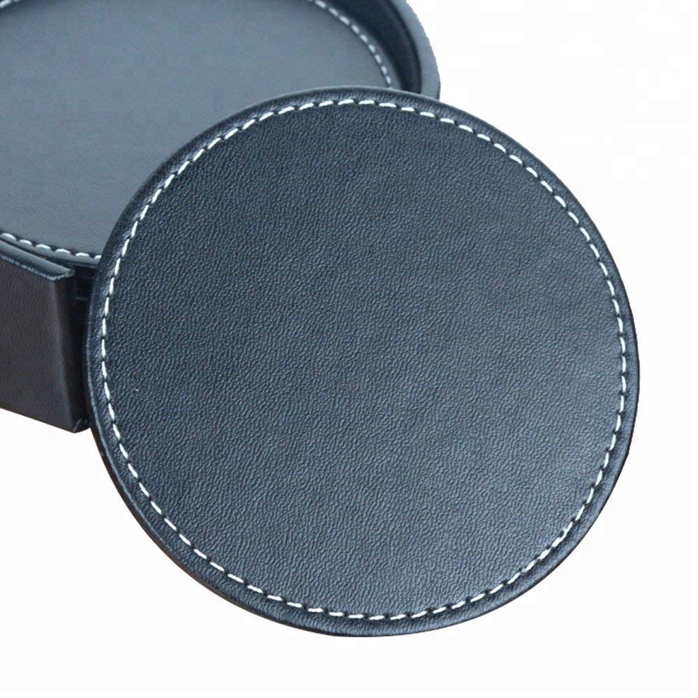 Round Leather Coaster 4
