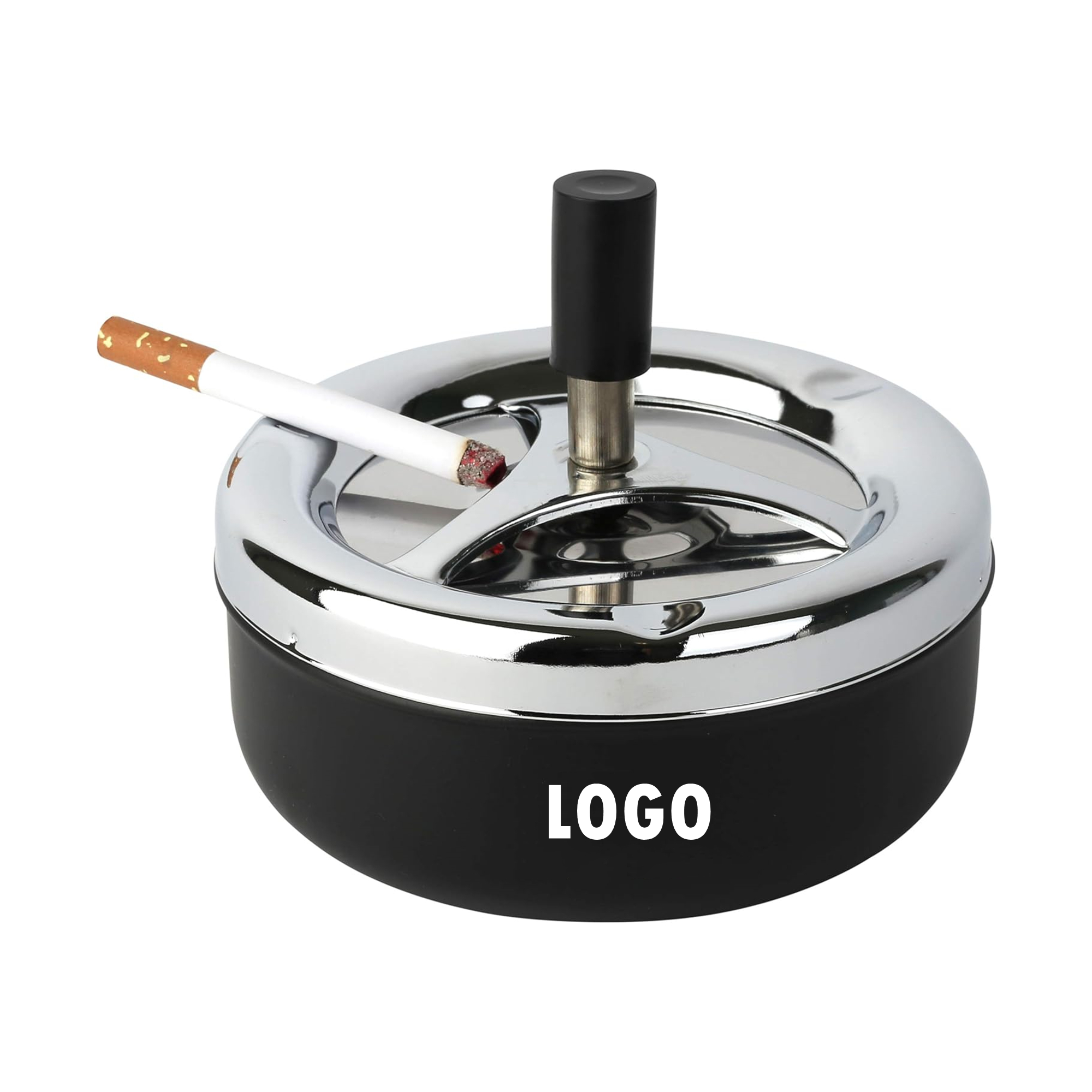 Round Push Down Cigarette Ashtray