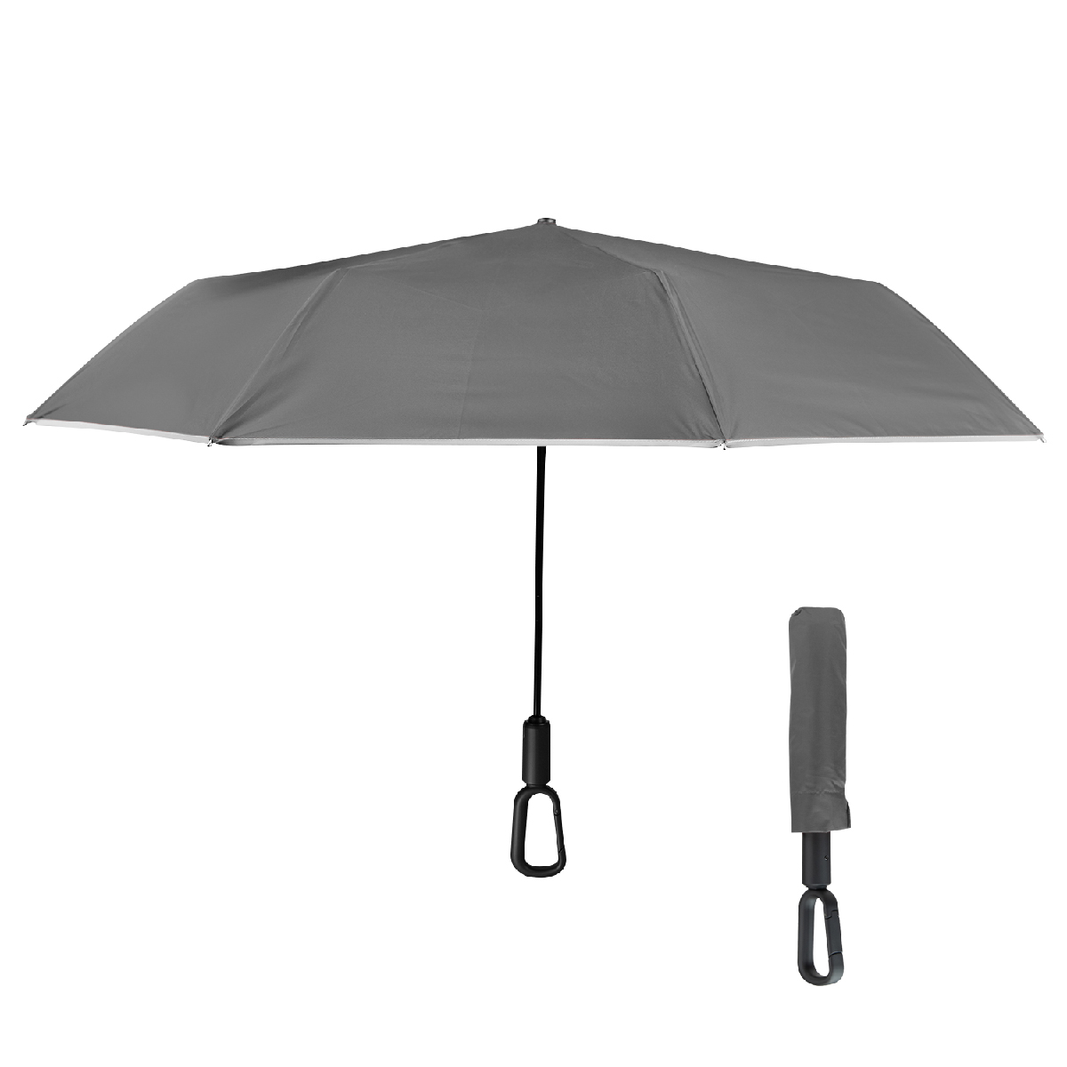 46" Arc Reflective Umbrella With Carabiner Handle 3