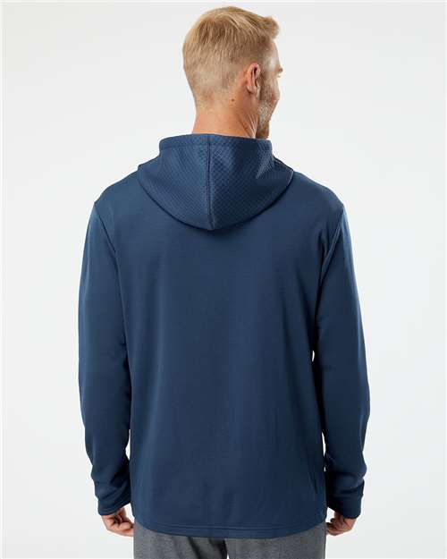 Men's Textured Mixed Media Midweight Hooded Sweatshirt - A530, custom hoodie or sweatshirt with logo imprint 11