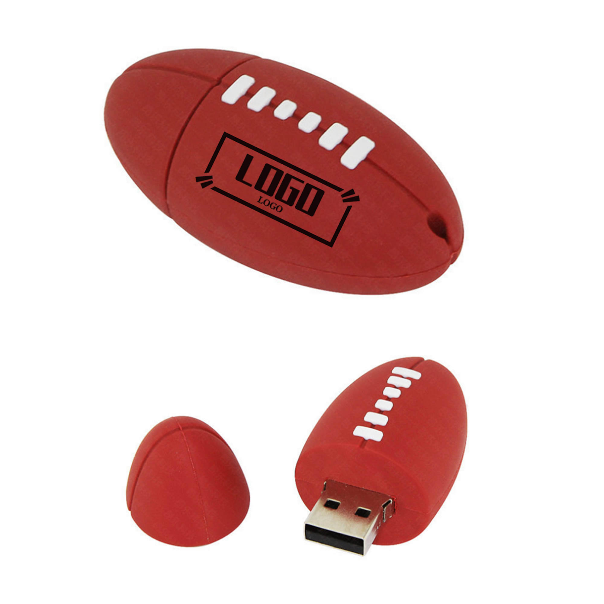 Football Shape PVC USB Drive 32GB 3
