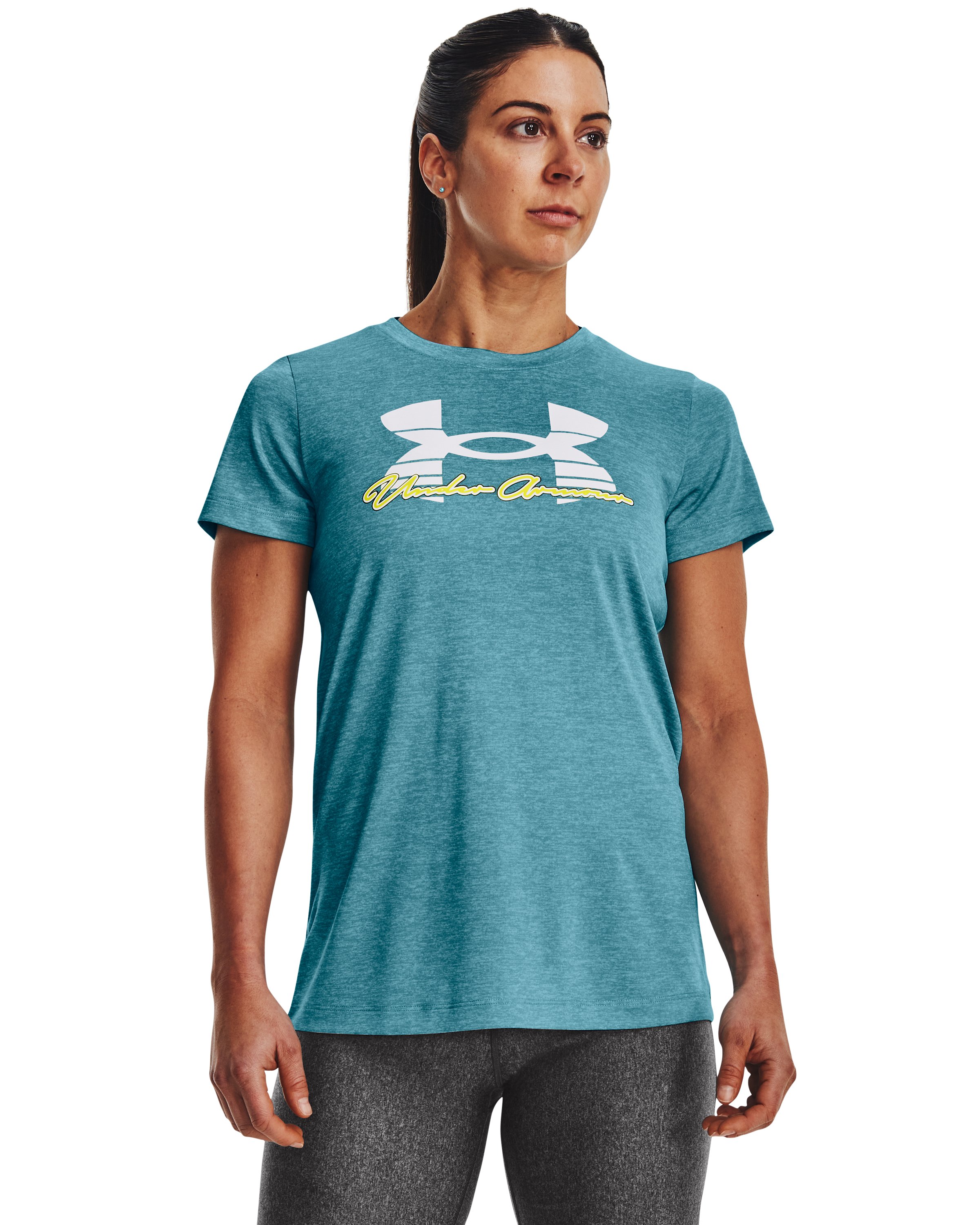 Women's UA Tech Twist Script Short Sleeve  4