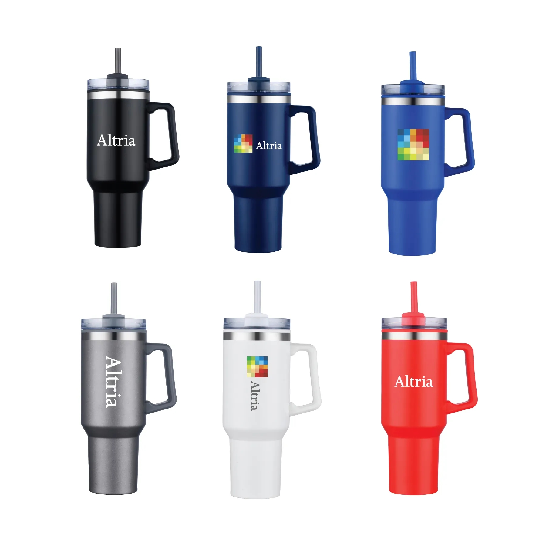 40oz Insulated Travel Mug w/ Handle and Straw