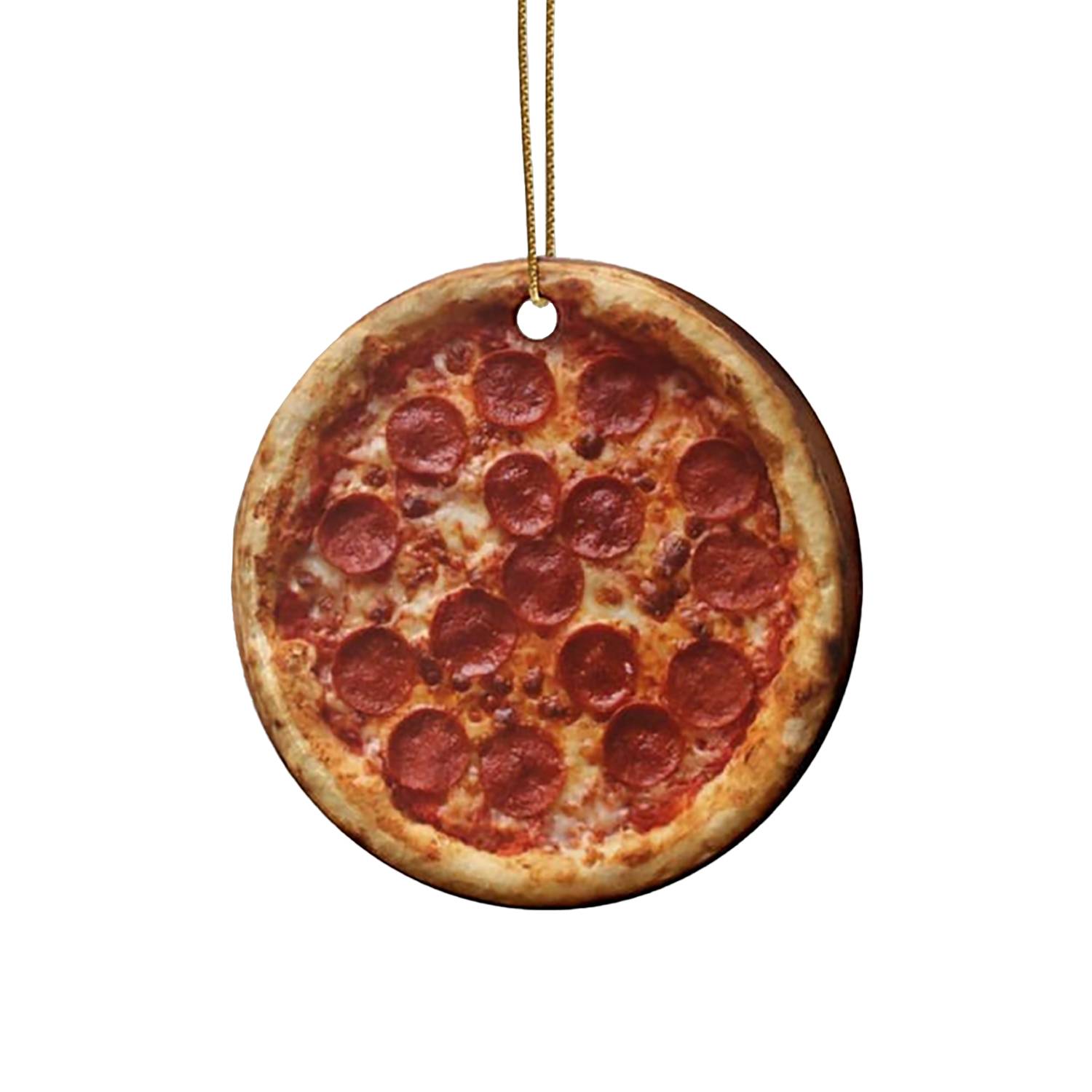 Acrylic Pizza Ornament – Xmas Tree, Car & Bag Hanging Decor 5
