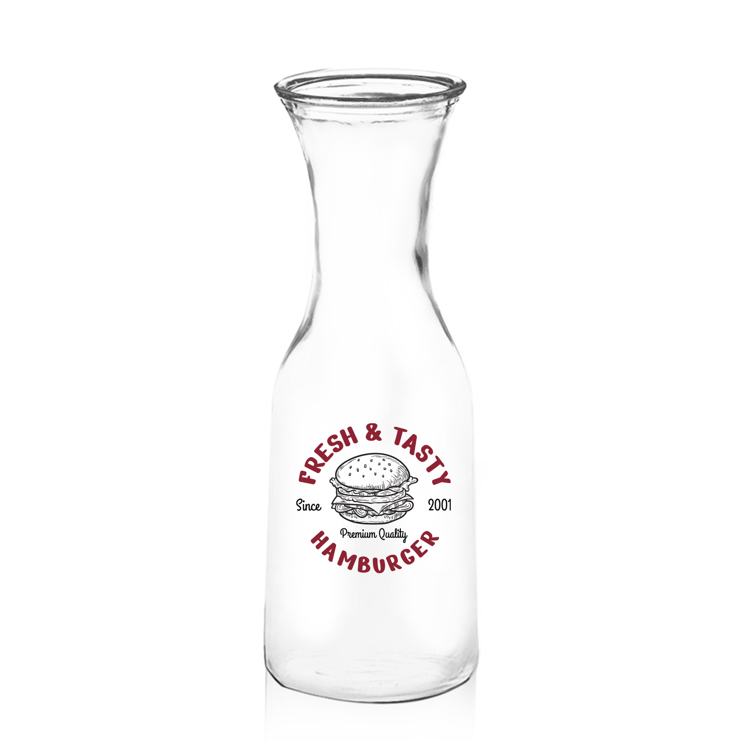 34 oz. Clear Glass Carafe (2 Color Imprint) 2