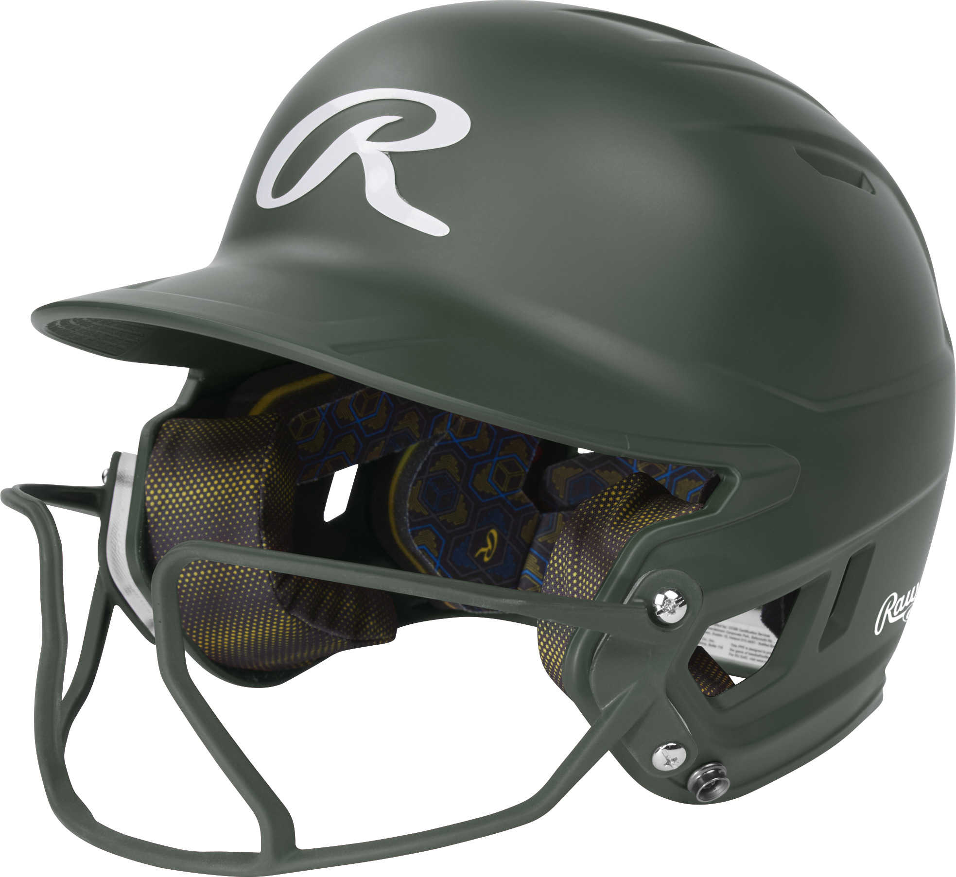 Rawlings Mach Hi-Viz 1-Tone Matte Batting Helmet with Attached Face Guard | Senior 7