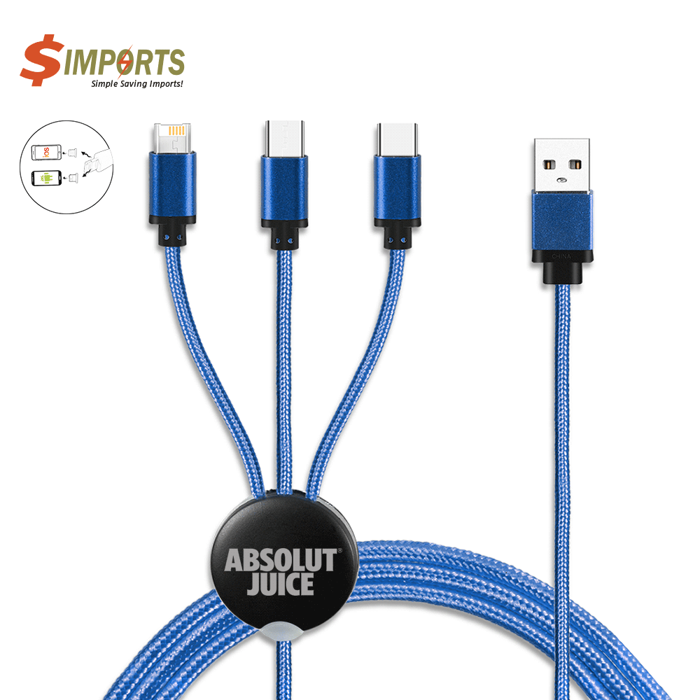 Cherry Avenue 3 in1 Logo Light Up Charging Cable with iPhone & Android 2 - Simports 12