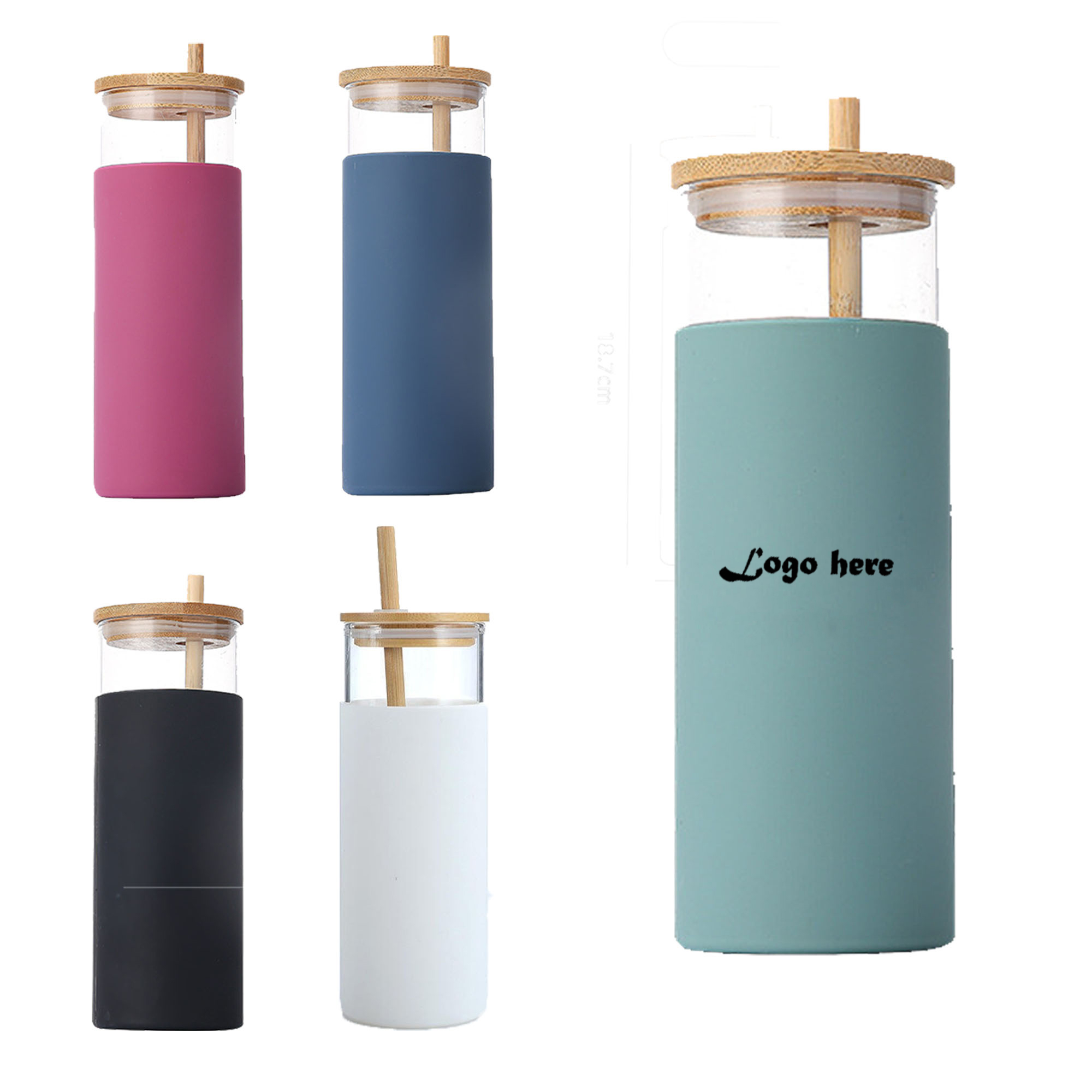 Portable Glass Straw Cup Borosilicate 4