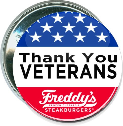 Thank You Veterans, Freddy's, Military Button 1