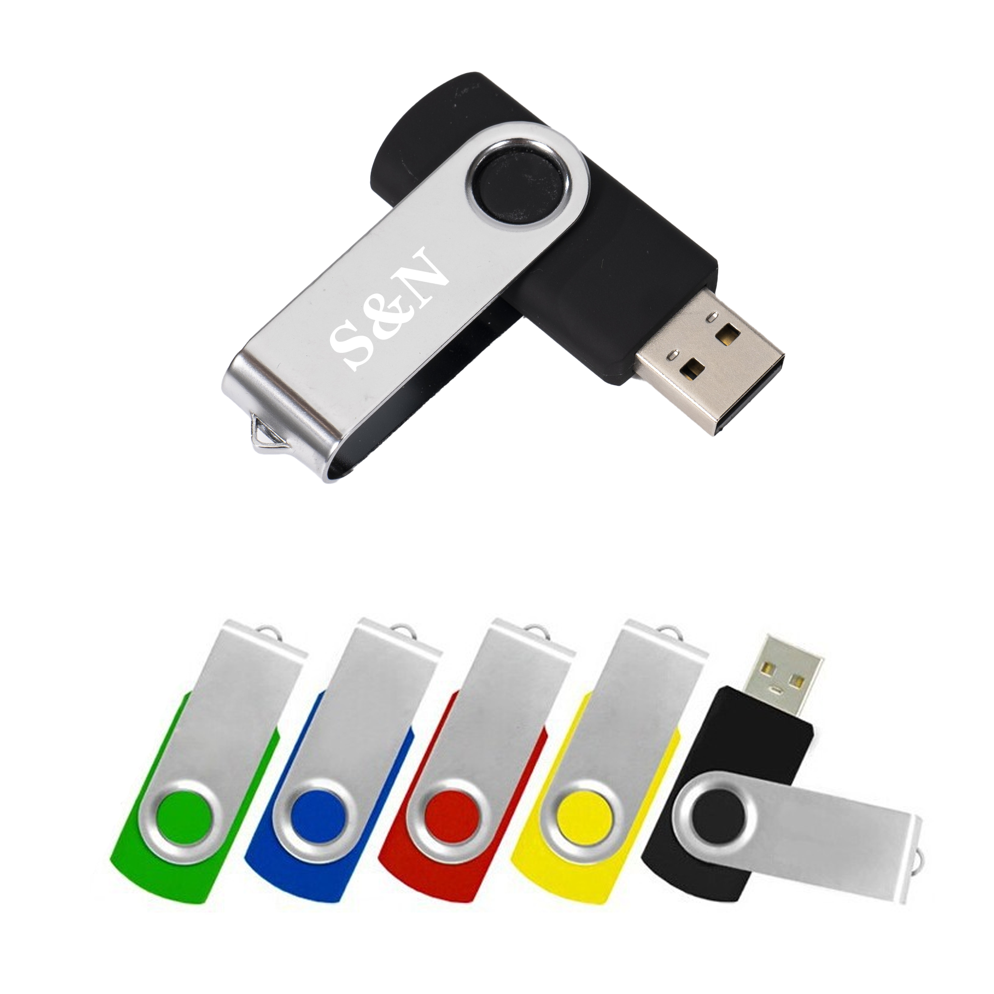 64G USB Rotating Metal Flash Drive 5