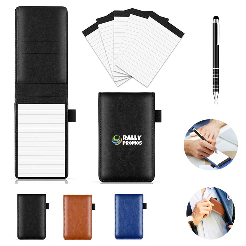PU Leather Portable Mini Notebook with Metal Pen 4