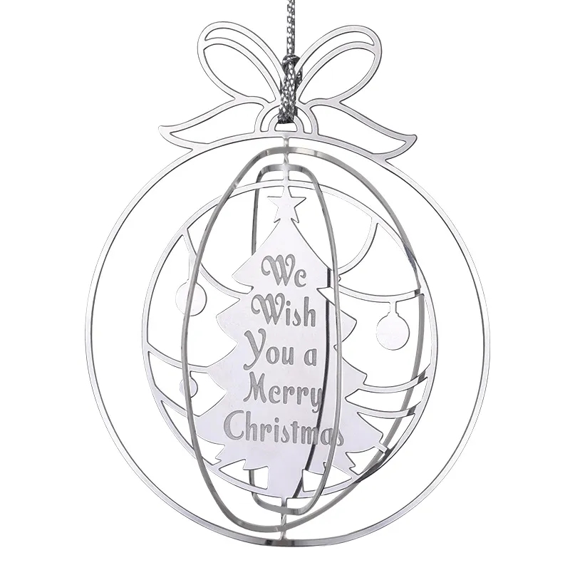 2" Custom Silver 3D Rotation Ornaments 2