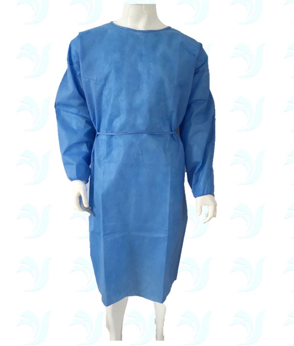 Disposable Isolation Gowns w/ Long Sleeve Knit Elastic Cuffs 3
