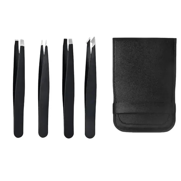 Stainless Steel Eyebrow and Beard Tweezers Set 6