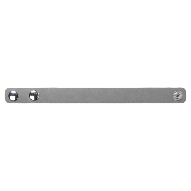 8 1/2" x 3/4" Gray Leatherette Youth Cuff Bracelet 2