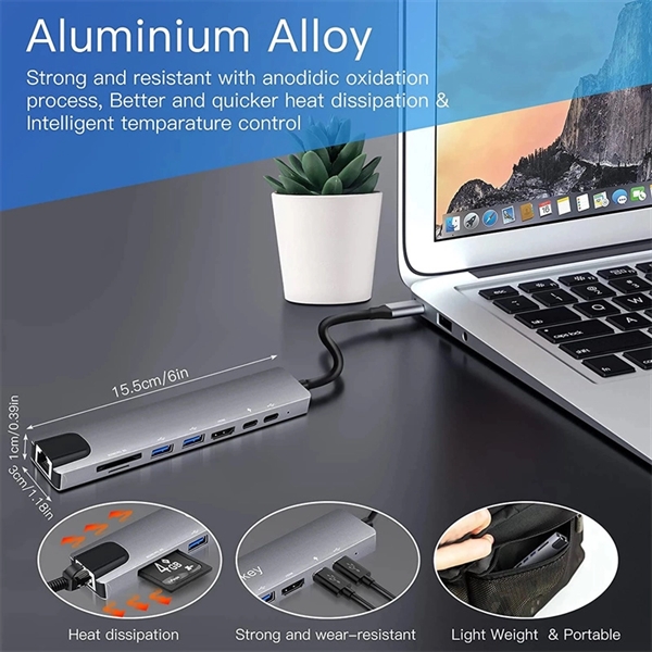 8 In 1 Usb C Hub Multiport Adapter 7