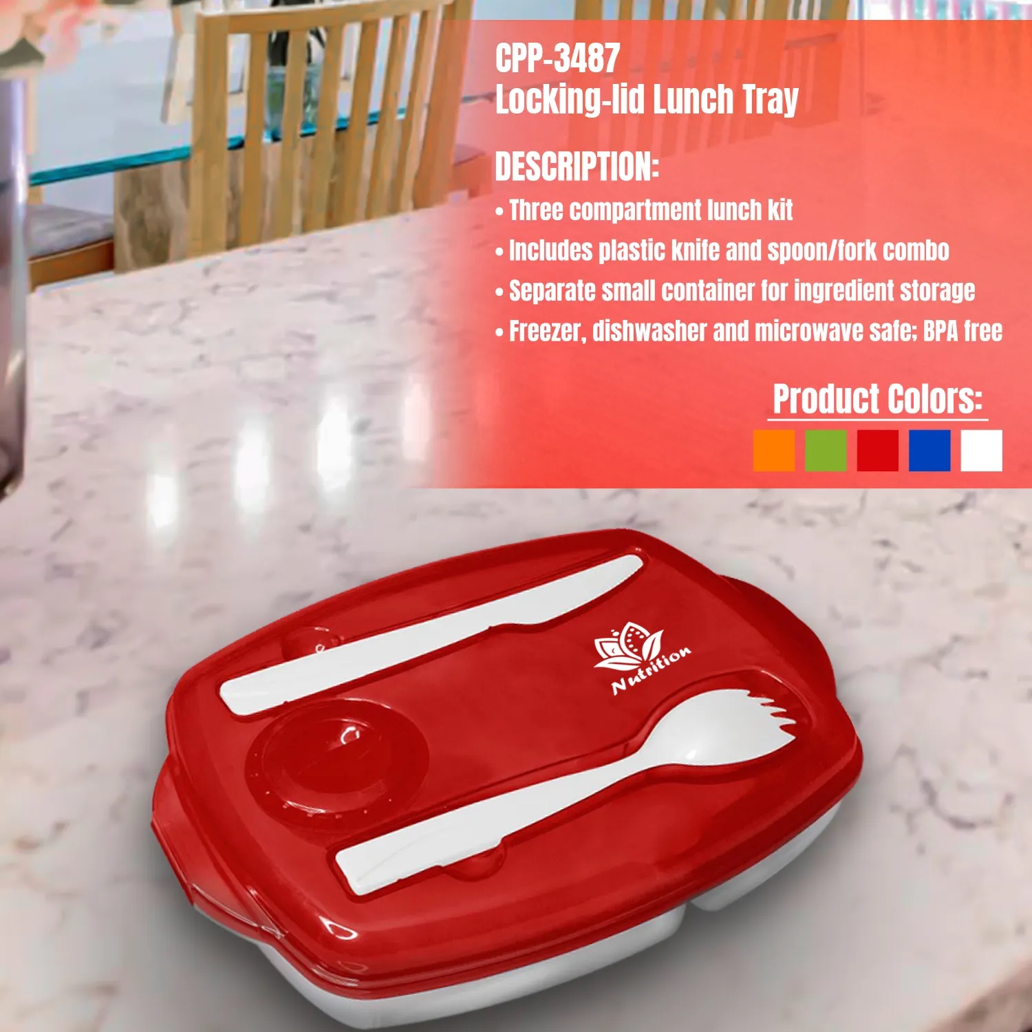 Locking-Lid Lunch Tray 12