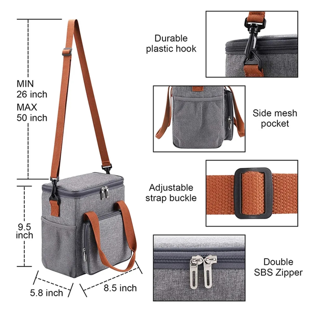 Portable Insulated Cooler Lunch Bag 2