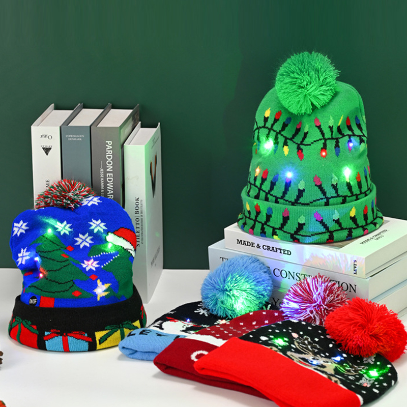 Custom Christmas LED Light Up Beanie Hat 2