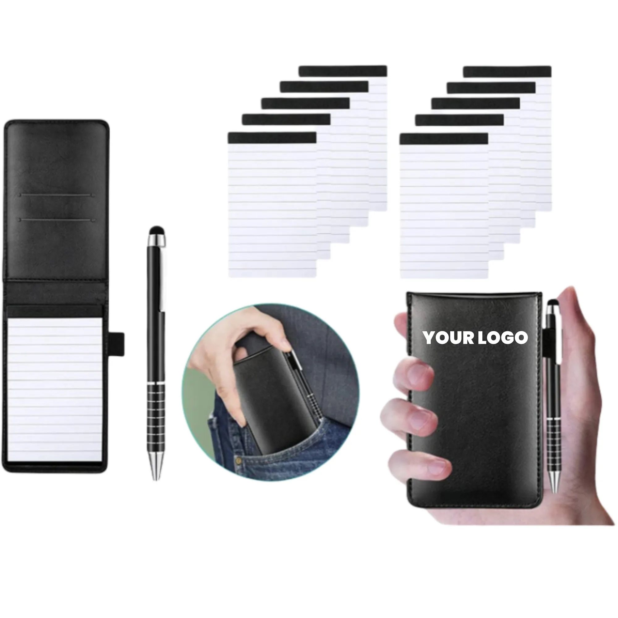 Mini Pocket Notepad Holder With Metal Pen 2