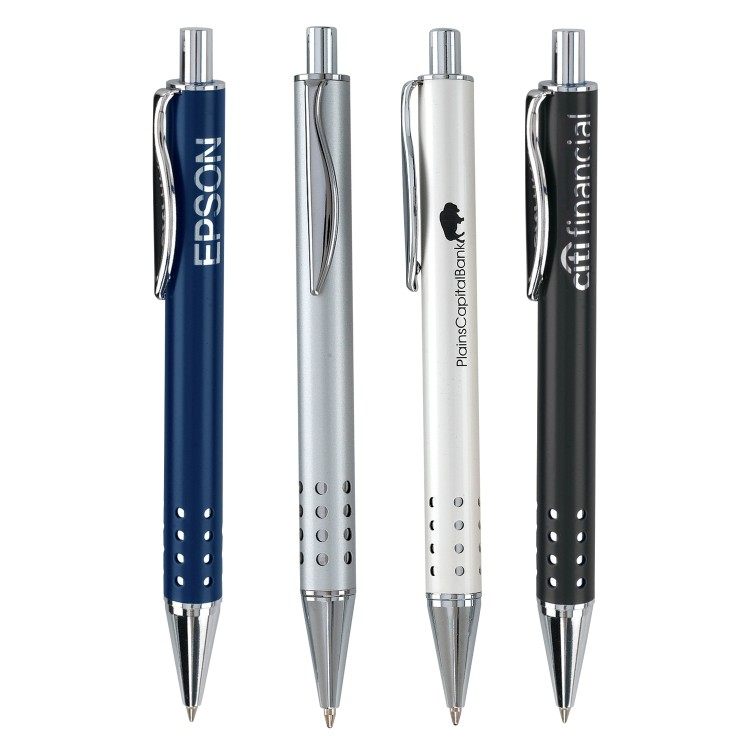 Elite 2 Click Action Ballpoint Pen w/ Chrome Plated Accent