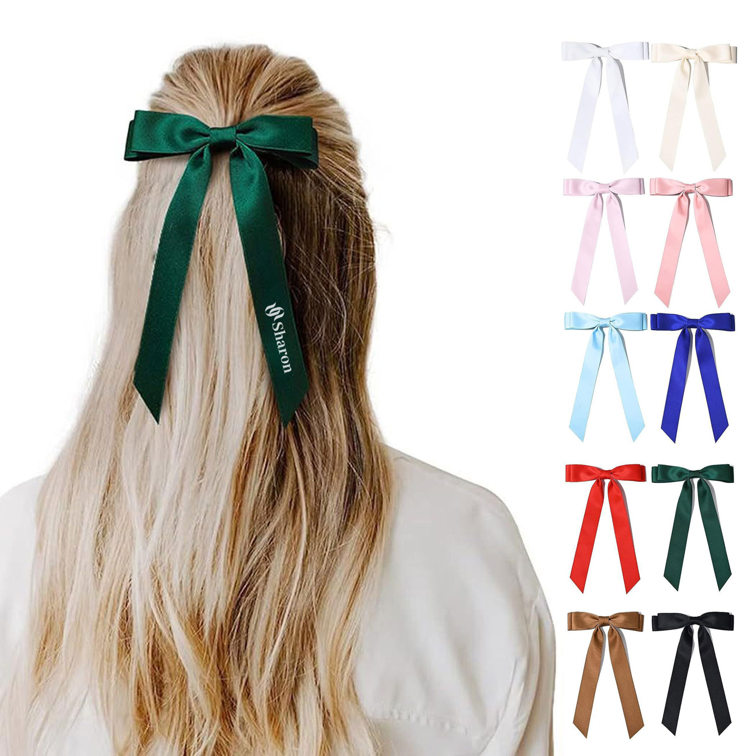 Polyester Bow Barrettes Hair Ribbons 2
