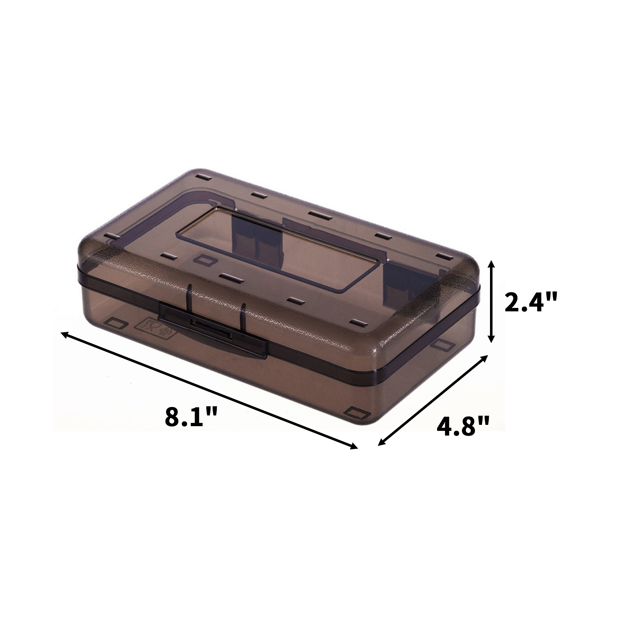 Utility Large Capacity Clear Polypropylene Pencil Box Case 13