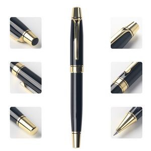 Black Metallic Retractable Cap Ballpoint Pens 1