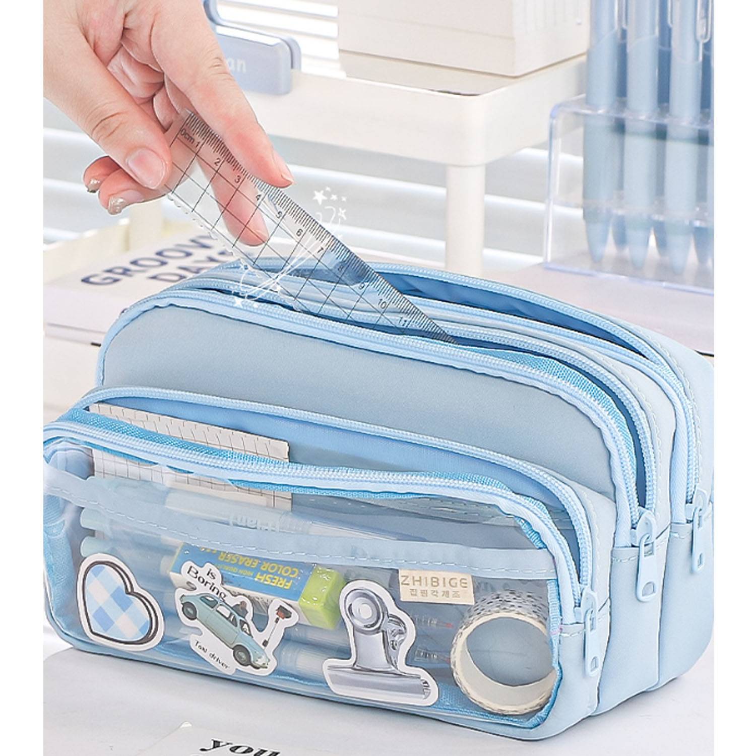 Transparent Simple Large Capacity Pencil Case 6