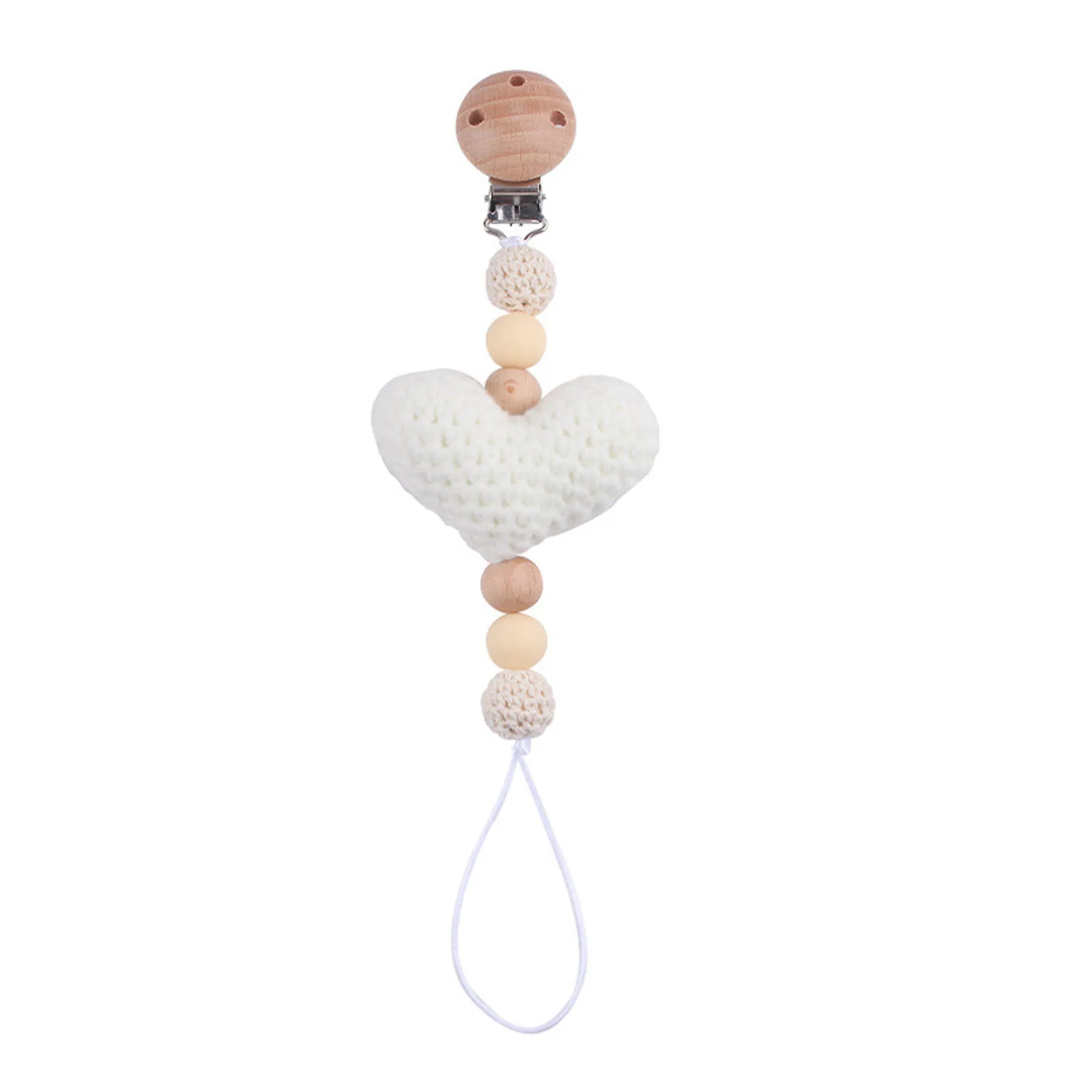 Knitted Heart Pacifier Chain 12