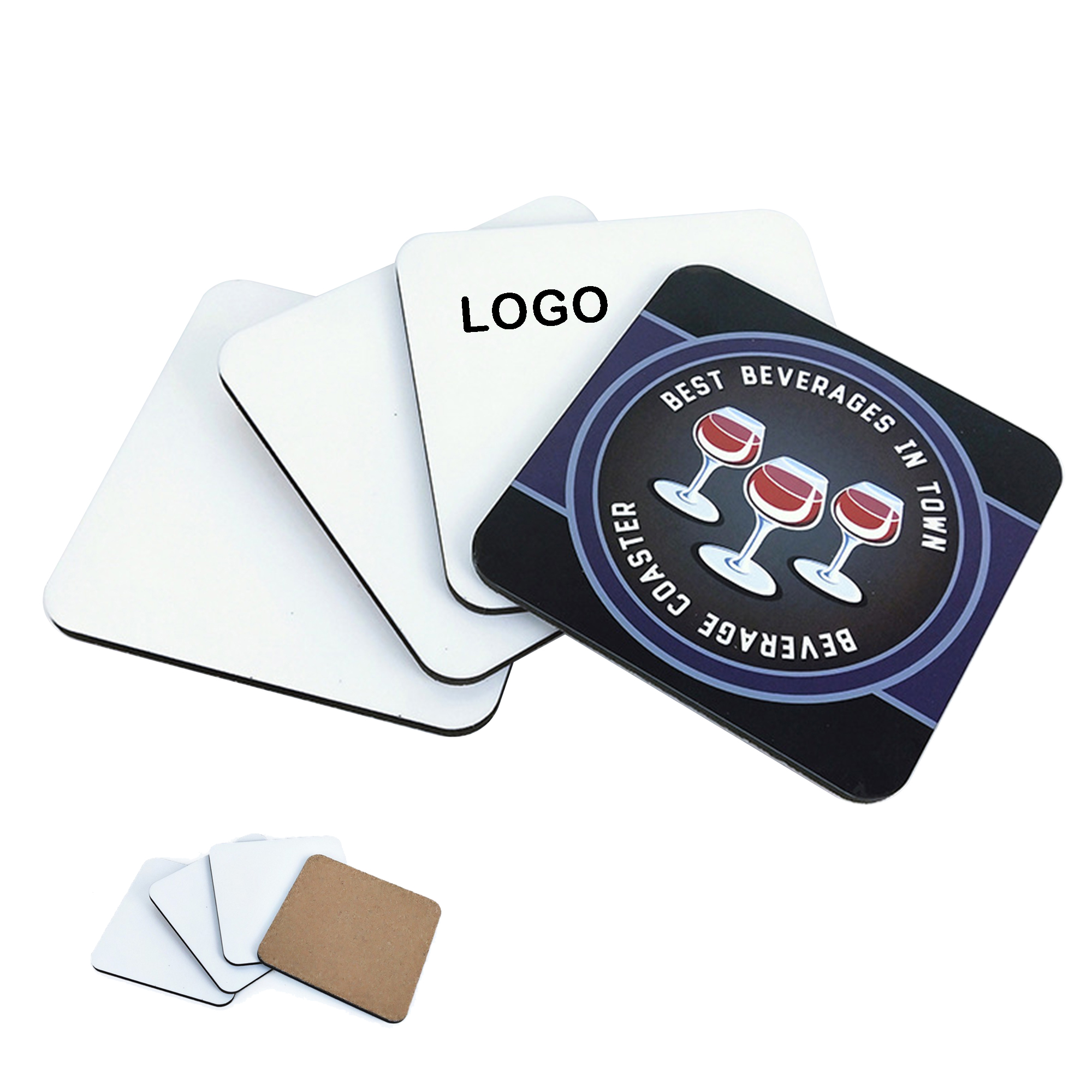 MOQ 50 Custom Square Cork Coasters 2